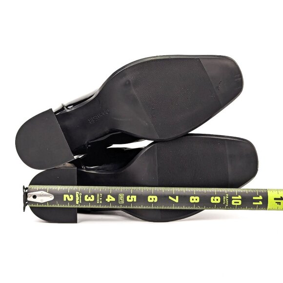 Open Edit Women Chloe Faux Patent Leather Retro Square Toe Ankle Boots sz 11 - Picture 5 of 7